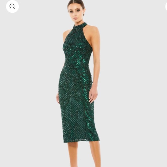 Mac Duggal Formal Beaded Gown Size 2 NWT Emerald - Picture 1 of 5